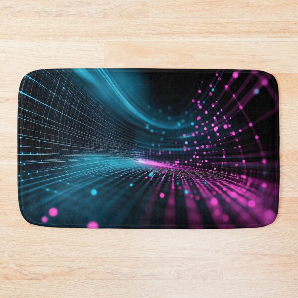 Item preview, Electric Pink and Blue Pixelated Grid Digital Art Print designed and sold by Soul-Sparks.