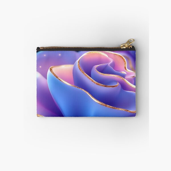 Item preview, 3D Blue Rose With Golden Edges on Dark Background designed and sold by GoldenTealArts.