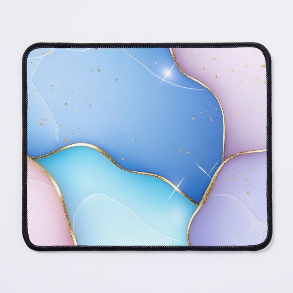 Item preview, Pastel Blue and Pink Abstract Background With Gold Lines designed and sold by GoldenTealArts.