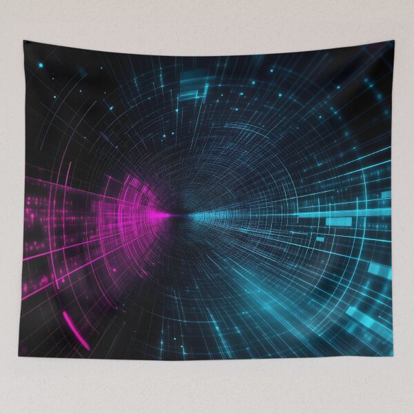 Item preview, Cyber Grid in Neon Pink and Blue designed and sold by Soul-Sparks.