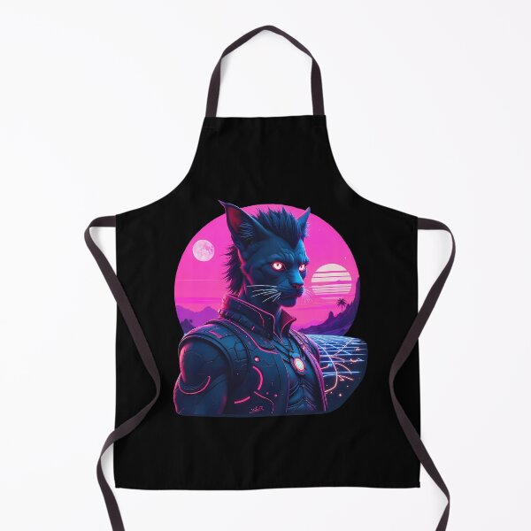 Item preview, Neon Cyber Lyran Cat – Retro Futuristic Sci-Fi Design designed and sold by MystiqSlav.