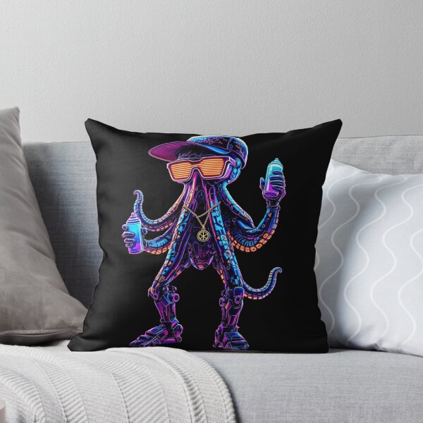 Item preview, Neon Robotic Octopus Graffiti Artist in Cyberpunk Style designed and sold by i-Xuou.