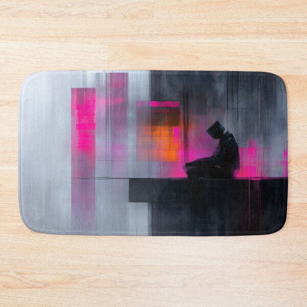 Item preview, Silhouette in Futuristic Minimalist City with Neon Highlights designed and sold by Soul-Sparks.