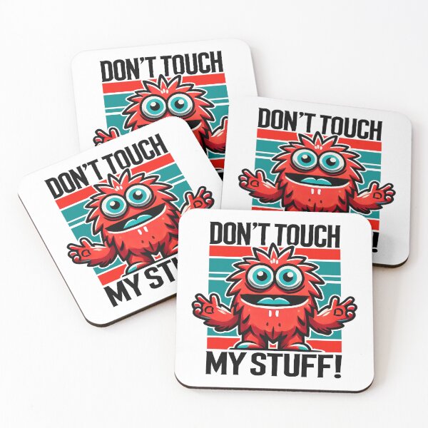 Item preview, Copy of don't touch my stuff Red Monster Character Art - Cartoon Design designed and sold by DrawHandArt.