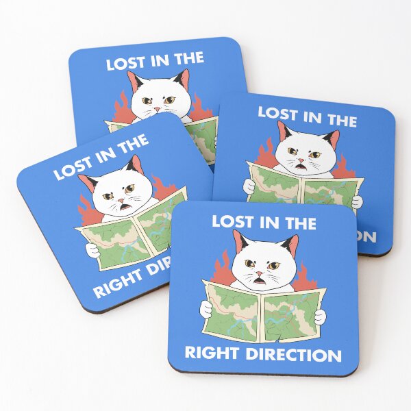 Item preview, Lost in the Right Direction Funny Cat Hiking designed and sold by FlashCraft Design.