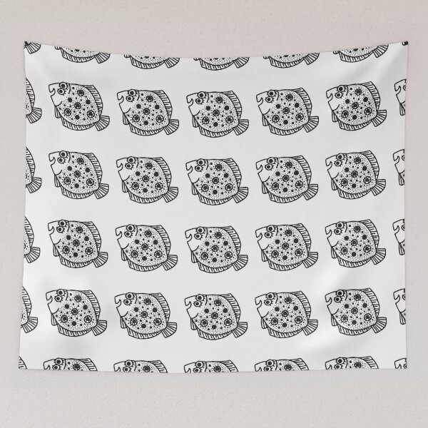 Item preview, A smiling flounder in a cartoon style designed and sold by alina-k-design.