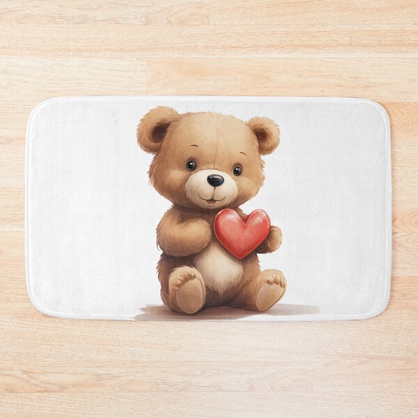 Item preview, Cute Teddy Bear Holding a Red Heart designed and sold by CuteopiaGallery.
