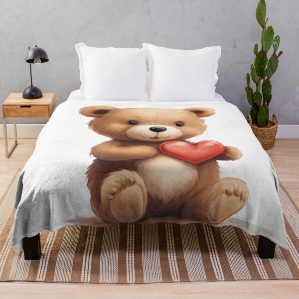 Item preview, Cute Teddy Bear Holding a Red Heart designed and sold by CuteopiaGallery.