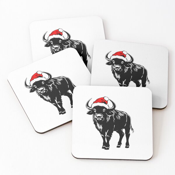Item preview, Buffalo in Christmas Hat designed and sold by JollyCritters.