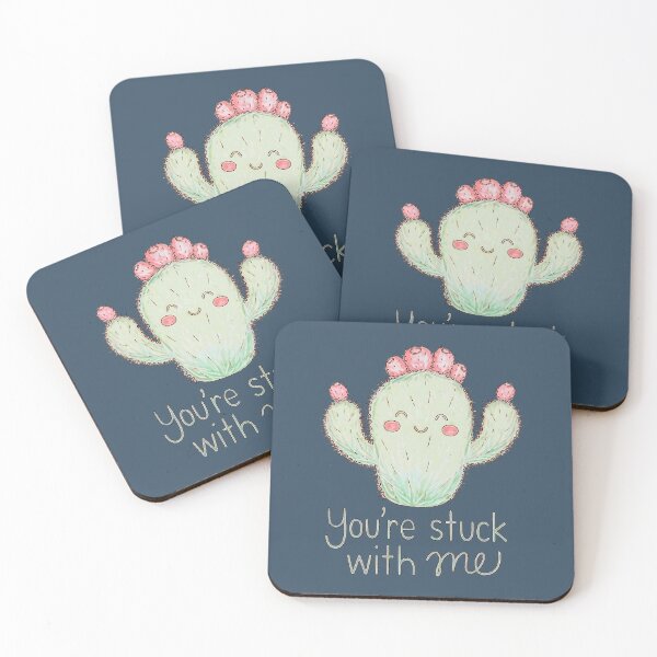 Item preview, You're Stuck With Me Cactus Valentine's Day designed and sold by HowToCanadian.