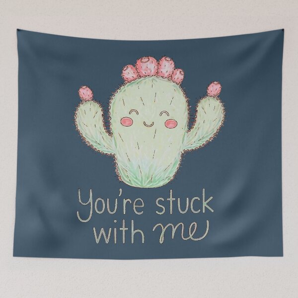 Item preview, You're Stuck With Me Cactus Valentine's Day designed and sold by HowToCanadian.