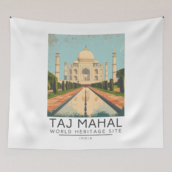 Item preview, A Vintage Travel Poster of Taj Mahal - Agra - India  designed and sold by GoodOldVintage.