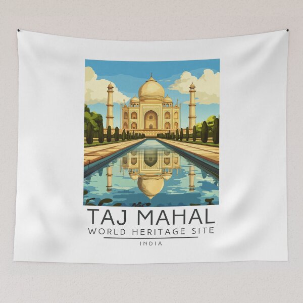 Item preview, A Vintage Travel Poster of Taj Mahal - Agra - India  designed and sold by GoodOldVintage.