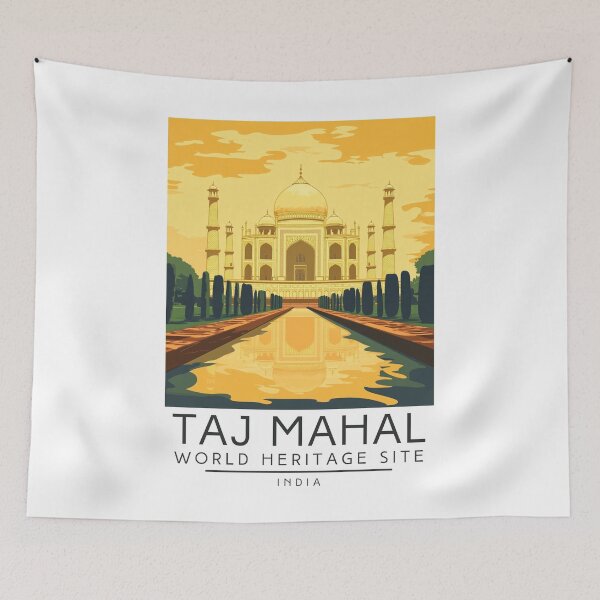 Item preview, A Vintage Travel Poster of Taj Mahal - Agra - India  designed and sold by GoodOldVintage.
