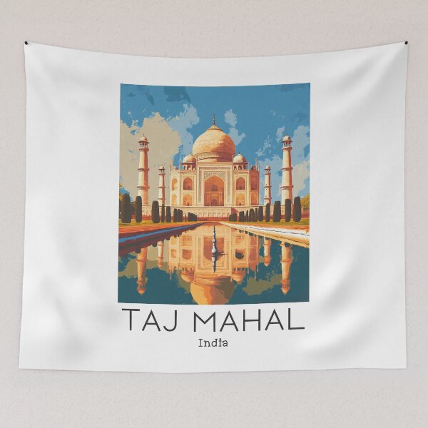 Item preview, A Vintage Travel Poster of Taj Mahal - Agra - India  designed and sold by GoodOldVintage.