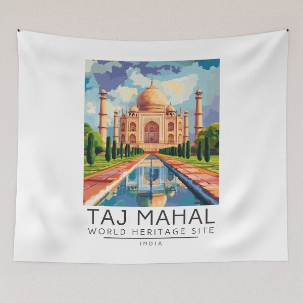 Item preview, A Vintage Travel Poster of Taj Mahal - Agra - India  designed and sold by GoodOldVintage.