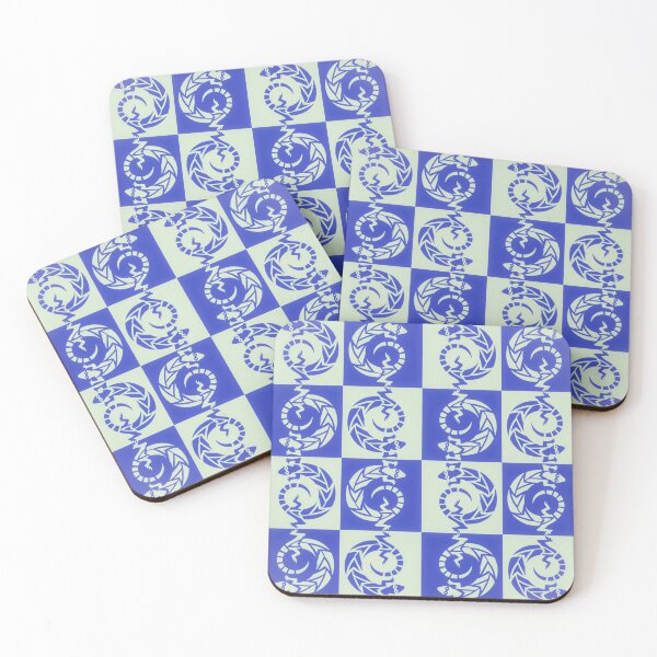 Item preview, Lizard Chess by Jenny Meehan Blue Checks  designed and sold by Jenny Meehan Art Prints and Patterns  .