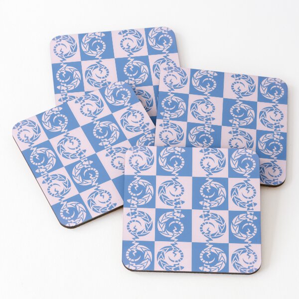 Item preview,  Lizard Chess by Jenny Meehan Blue Pink Checks  designed and sold by Jenny Meehan Art Prints and Patterns  .