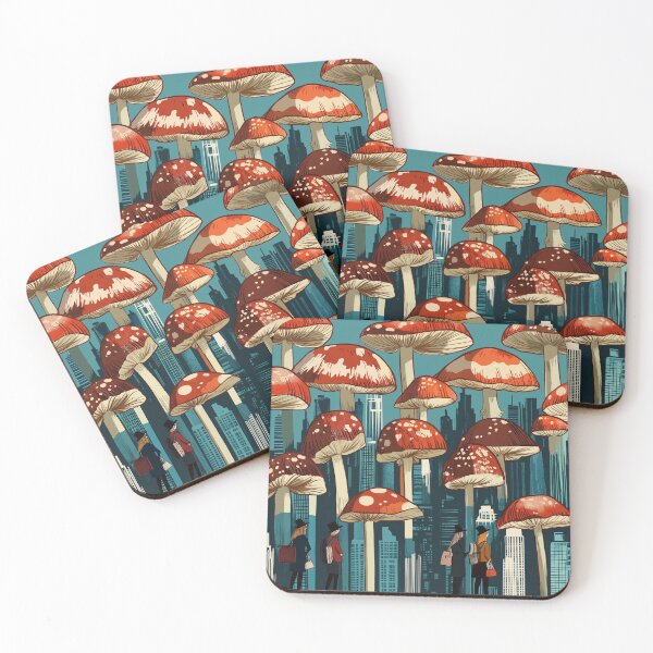 Item preview, Mushroom City . Surreal Urban meets Nature design. designed and sold by Shoot-The-Moon.