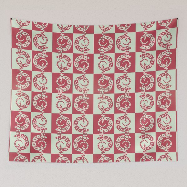 Item preview,  Lizard Chess by Jenny Meehan Red Cream Checks  designed and sold by Jenny Meehan Art Prints and Patterns  .