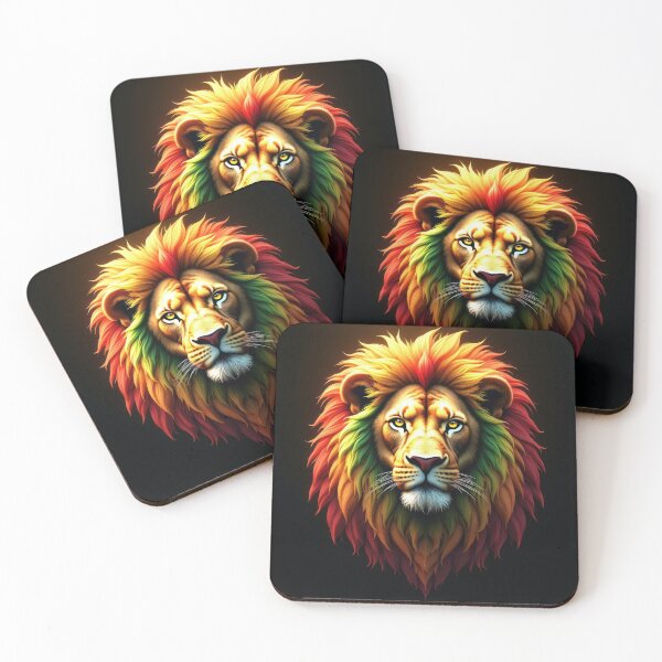 Item preview, Rainbow Rasta Lion - Spiritual Reggae Art Lion Head designed and sold by hlorran.