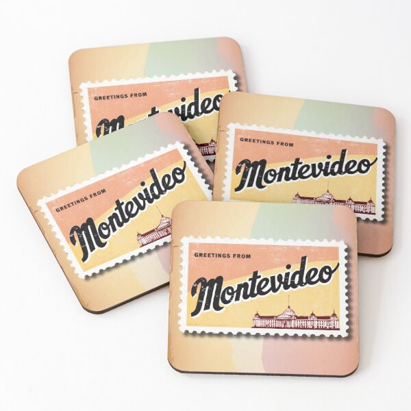 Item preview, Greetings from Montevideo Uruguay Vintage Travel Retro Postcard Design designed and sold by TravelPostcardGems.