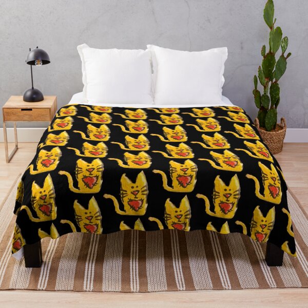 Item preview, Yellow cat with black background  designed and sold by Lauracolleen3.