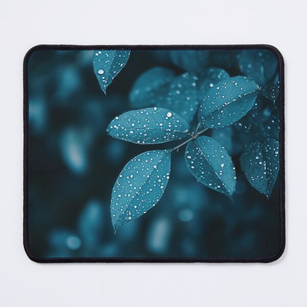 Item preview, Dewy blue leaves glisten after rain designed and sold by anytka.