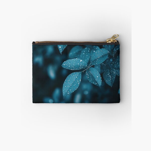 Item preview, Dewy blue leaves glisten after rain designed and sold by anytka.