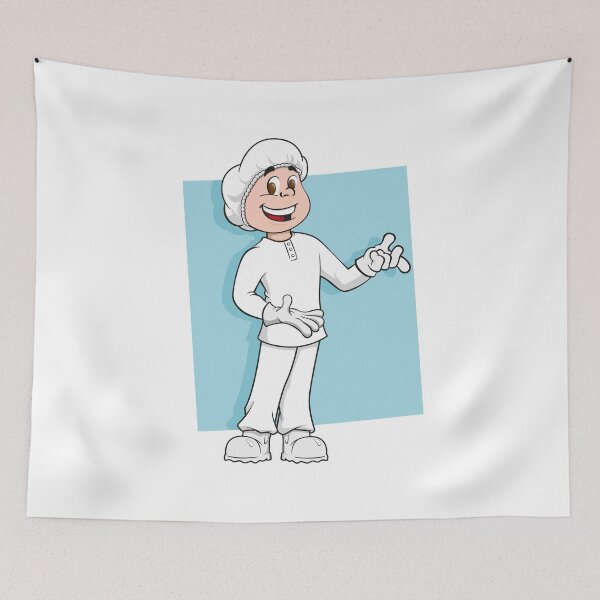 Item preview, Safety equipment PPE, mascot with decontaminated clothing. Ideal for educational and informative medical materials designed and sold by LucianoCosmo.