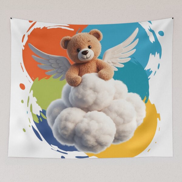 Item preview, Cute Angel Teddy sitting on Cloud designed and sold by CuteopiaGallery.