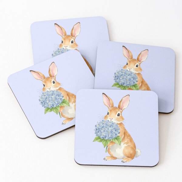 Item preview, Hydrangea Bunny Watercolor designed and sold by Magnolia Valley Art.