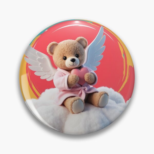 Item preview, Cute Angel Teddy Holding a Heart  designed and sold by CuteopiaGallery.