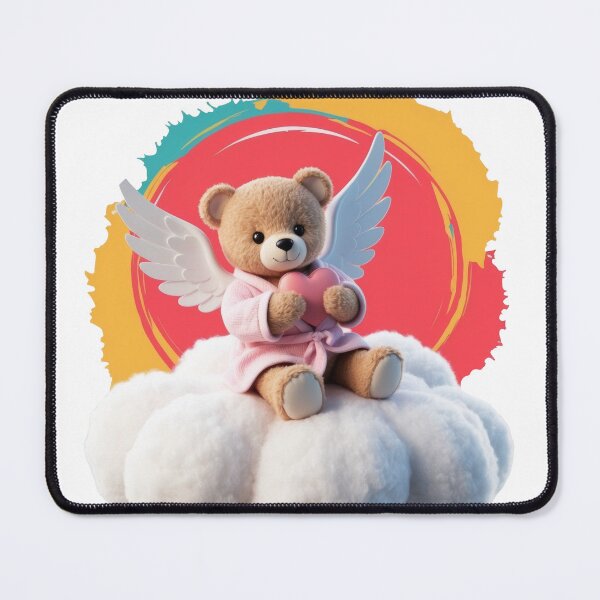 Item preview, Cute Angel Teddy Holding a Heart designed and sold by CuteopiaGallery.