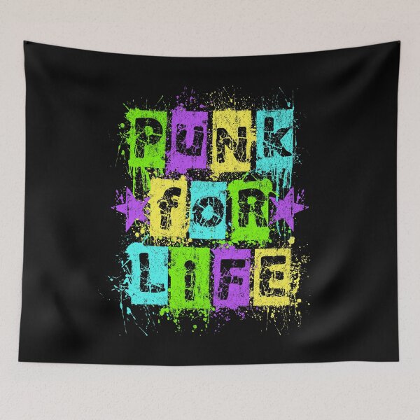 Item preview, Punk For Life graffiti design in neon colors designed and sold by SpecialtiesShop.