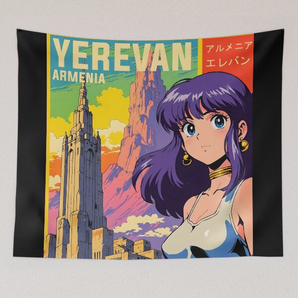 Item preview, Yerevan Armenia Retro Anime Girl 80s Vintage Travel designed and sold by Retro-Anime9.