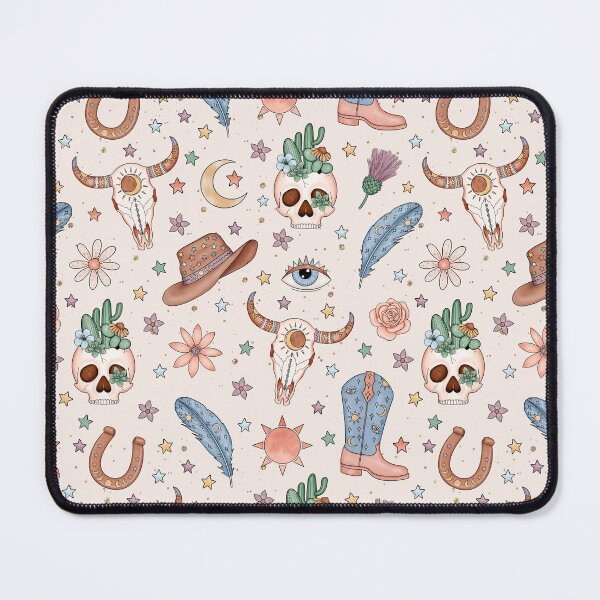 Item preview, Western Desert Boho Skulls Cactus Flowers designed and sold by Pink Pineapple Works.