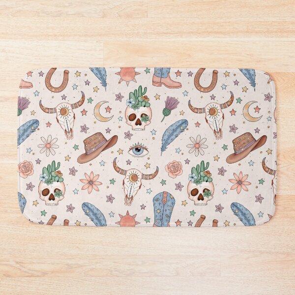 Item preview, Western Desert Boho Skulls Cactus Flowers  designed and sold by Pink Pineapple Works.