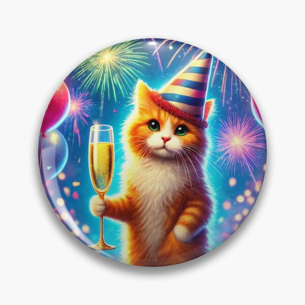 Item preview, New Year's Celebration with Party Kitten designed and sold by Jessica  Taylor-Cassan.