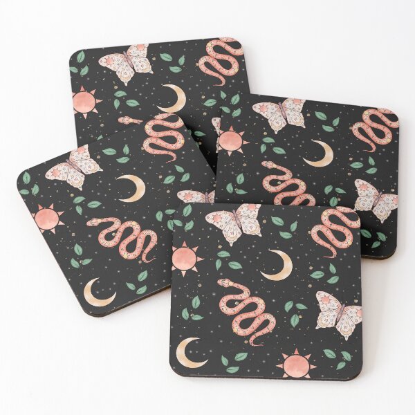 Item preview, Western Desert Boho Snakes Butterflies Leaves designed and sold by Pink Pineapple Works.