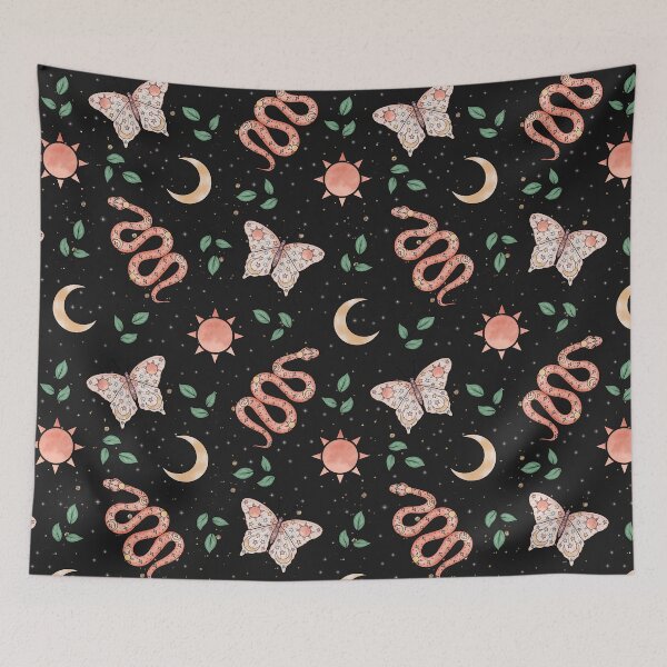 Item preview, Western Desert Boho Snakes Butterflies Leaves designed and sold by Pink Pineapple Works.