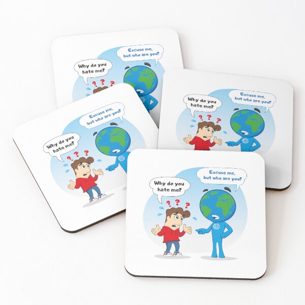 Item preview, Illustrated cartoon representing a dialogue between a person and planet Earth designed and sold by LucianoCosmo.