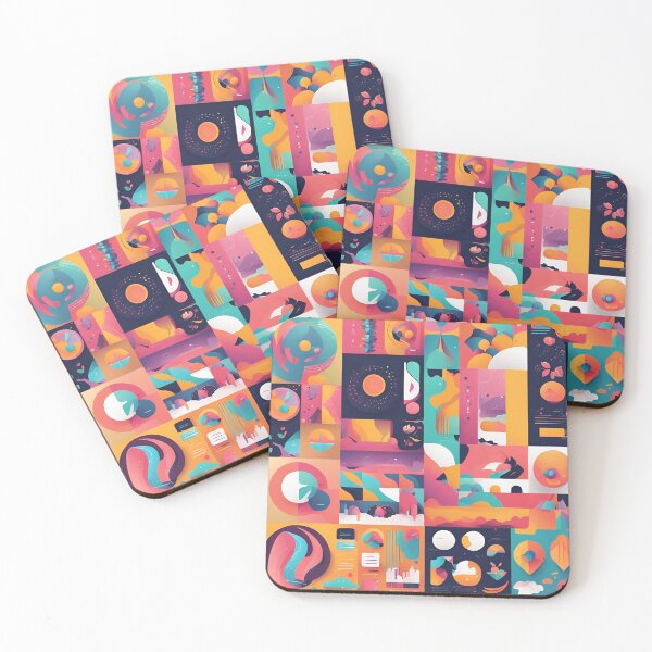 Item preview, Abstract Mosaic A Symphony of Shapes and Colors designed and sold by Eman Abou Ghazy.
