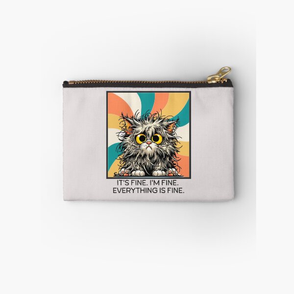 Item preview, It's Fine I'm Fine Everything Is Fine Funny cat designed and sold by RockBeeDesigns.