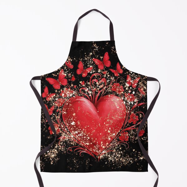 Item preview, Red Valentine Heart Red Butterflies Gold Glitter Dust designed and sold by colorleafz.