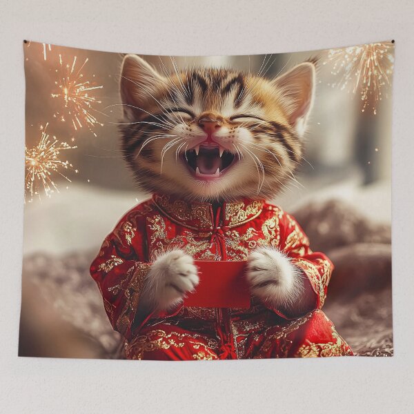 Item preview, Kitten's Festive Joy designed and sold by NomadicDreamer.