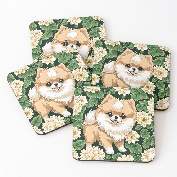 Item preview, Happy Pomeranian and flowers designed and sold by Nolan6.
