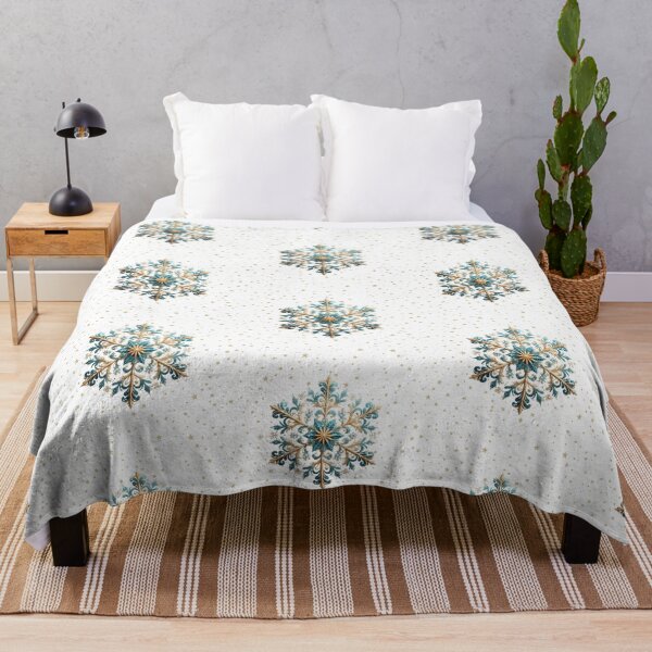 Item preview, Elegant Frost: Teal & Gold Snowflake Mandala designed and sold by Margival.