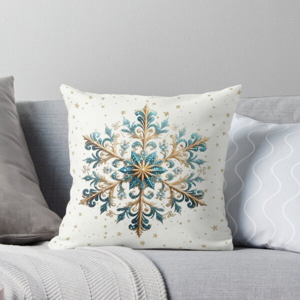 Item preview, Elegant Frost: Teal & Gold Snowflake Mandala designed and sold by Margival.
