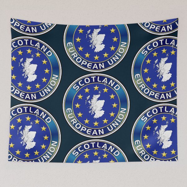 Item preview, Scotland-European Union Plaque – Flag and Scottish Map Silhouette designed and sold by StickersWorld Ltd.
